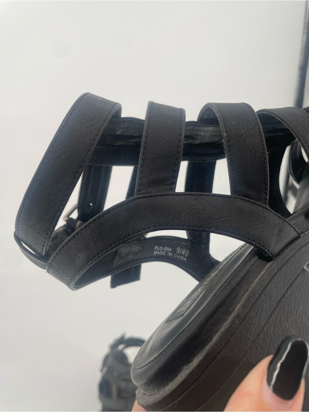 Y2K Grunge Style Dirty Laundry Black Caged Sandals Chunky Block Heel - Picture 10 of 13